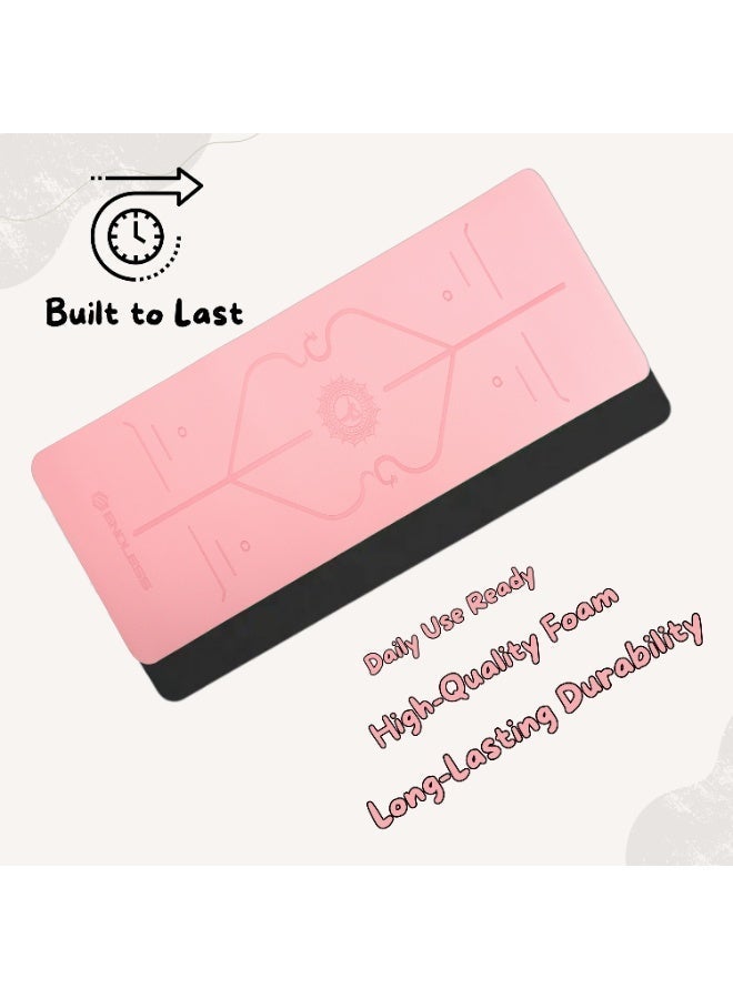 Endless TPE Yoga Mat Non-Slip & Eco-Friendly | Pink |Extra Thick 8mm Exercise Mat with Carry Bag | Ideal for Yoga, Pilates, Home Workout & Floor Exercises (183×61×0.8 cm) - Image 5